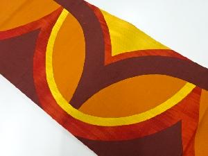 リサイクル　手織紬切り嵌め風抽象模様袋帯